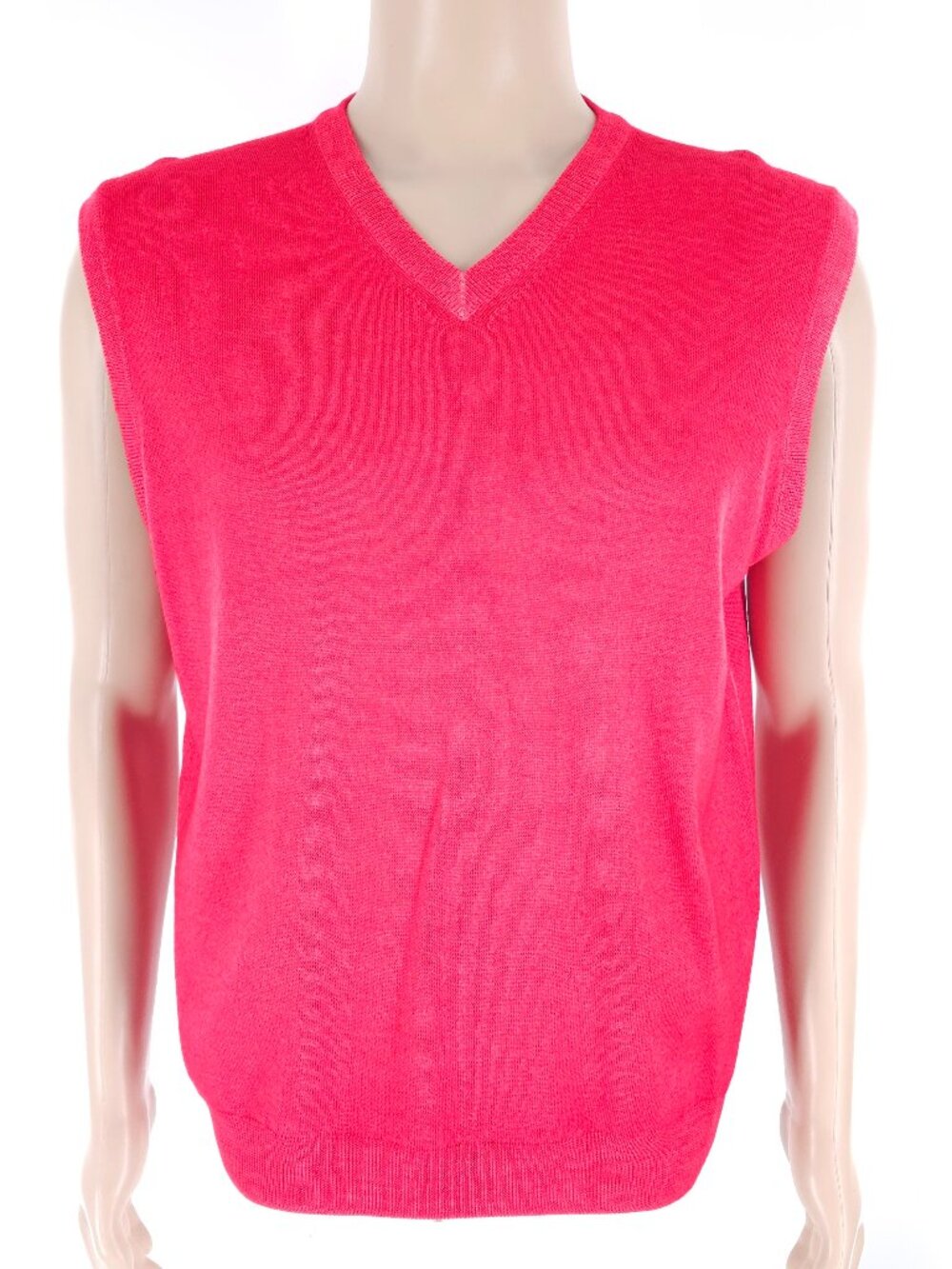 zanieri Men Sweater 100% Wool Extra Fine V-Neck Red Size M - NWT - made in Italy